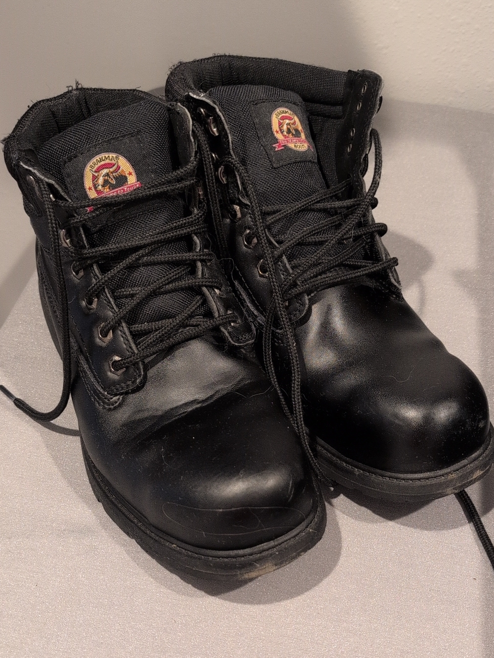 Brahma Men's Steel Toe Lace-Up Work Boots with Padded Collar 12W